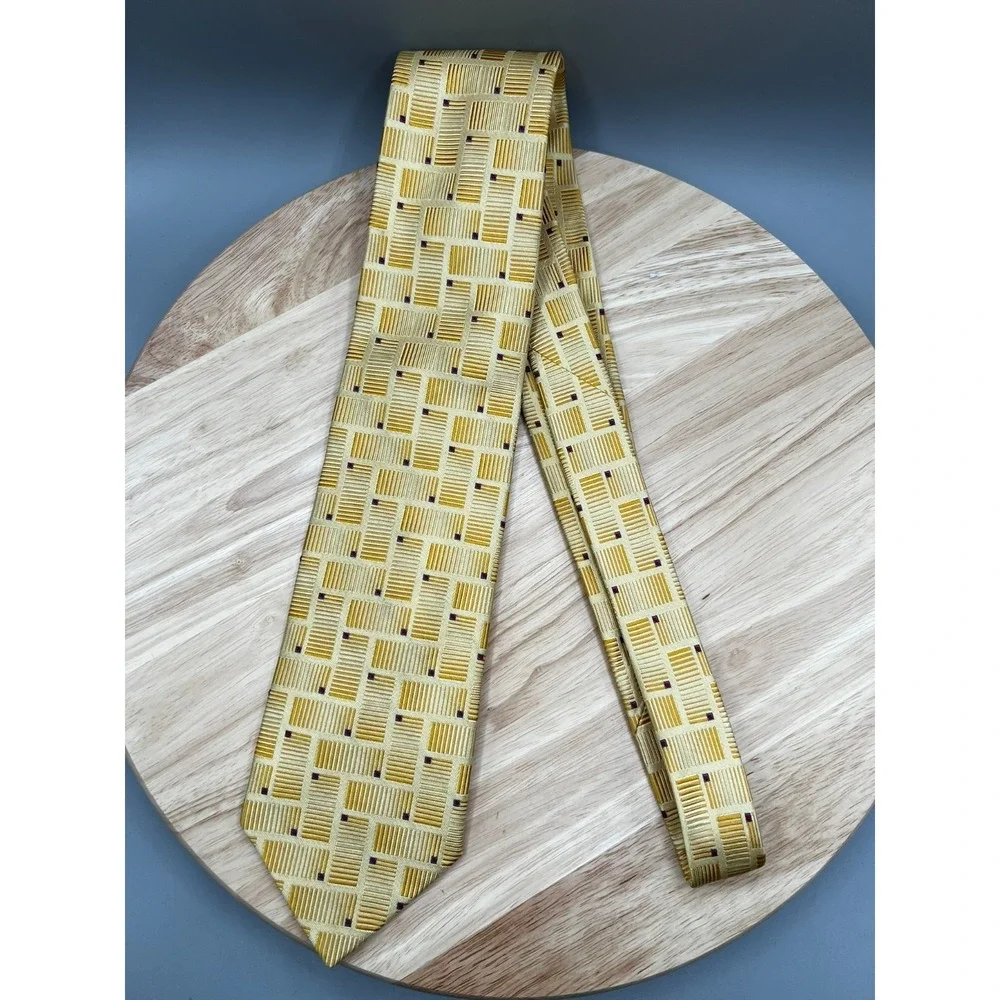 Jos A‎ Bank Signature Collection Tie Mens Silk Geometric Italy L:61